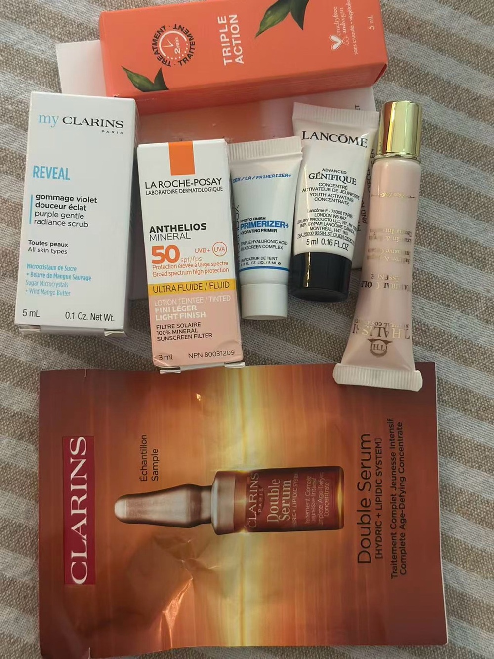 Clarins Double Serum Sample - Orange and Gold Accents
